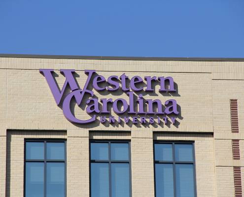 building sign at western carolina university