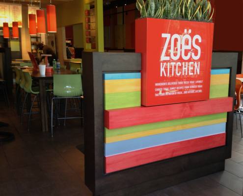 interior signage at zoe's kitchen