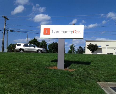 pylon sign at community one bank