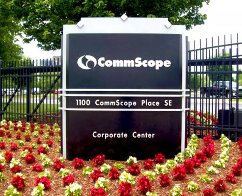 monument sign at commscope