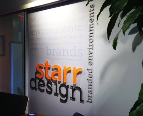 interior signage at starr design