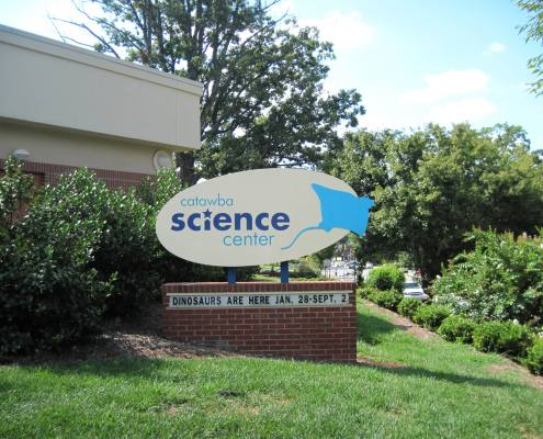 monument sign at catawba science center